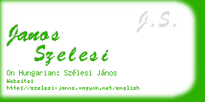 janos szelesi business card